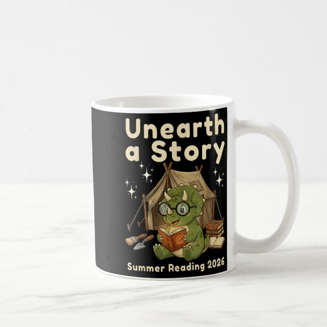 Mug Découvrez une histoire été lecture 2026 tricératop (Droite)