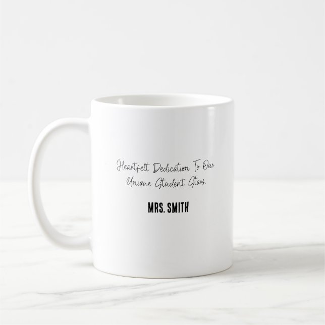 Mug Dédication Sincère à Nos Étoiles Étudiantes Unique (Gauche)