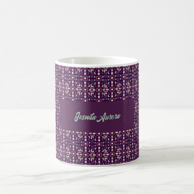 Mug Deep Purple et Terres Muettes Géométrique Abstrait (Centre)