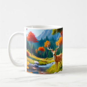 Mug Deer d'or debout dans la forêt-987679