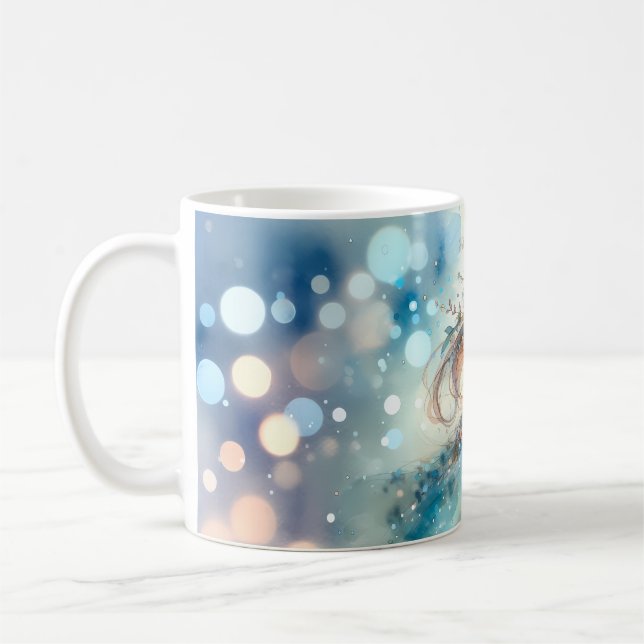 Mug Déesse de Fantaisie Éthérée dans un Rêve à l'Aquar (Gauche)