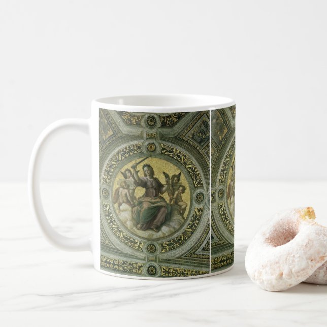Mug Déesse romaine de la justice avec des anges par Ra (Avec donut)