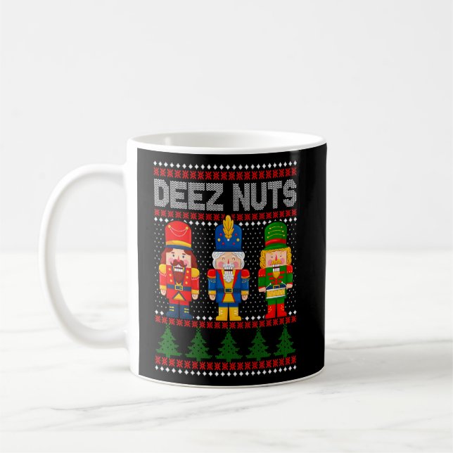 Mug Deez Nuts Noisette Chemise Hommes Femmes Noël Drôl (Gauche)
