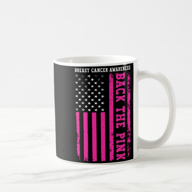 Mug Défendre le drapeau américain rose contre le cance (Droite)