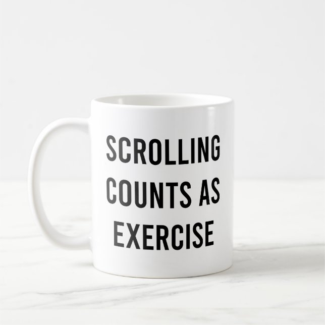 Mug Défiler compte comme exercice amusant médias socia (Gauche)