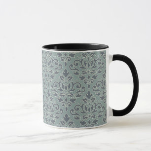 Mug Défiler Damask Grand Motif (contour) Crm Blue Turq
