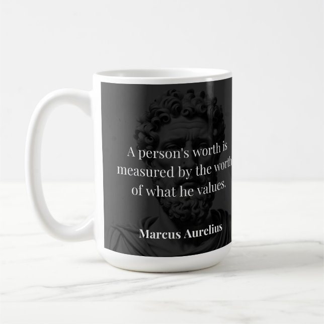 Mug Définir une valeur : Marcus Aurelius sur les valeu (Gauche)