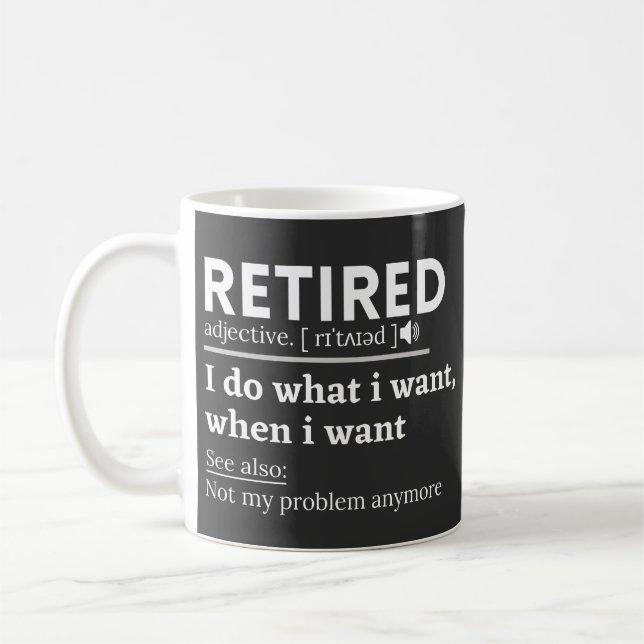 Mug définition à la retraite, drôle de retraite, retra (Gauche)