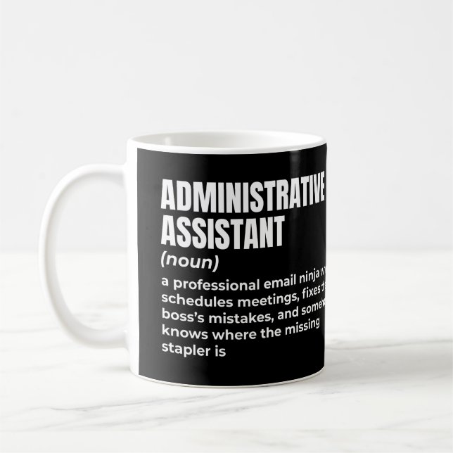 Mug Définition amusante de l'assistant administratif (Gauche)