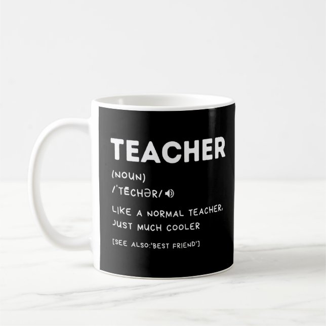 Mug Définition amusante de l'enseignant Appréciation d (Gauche)