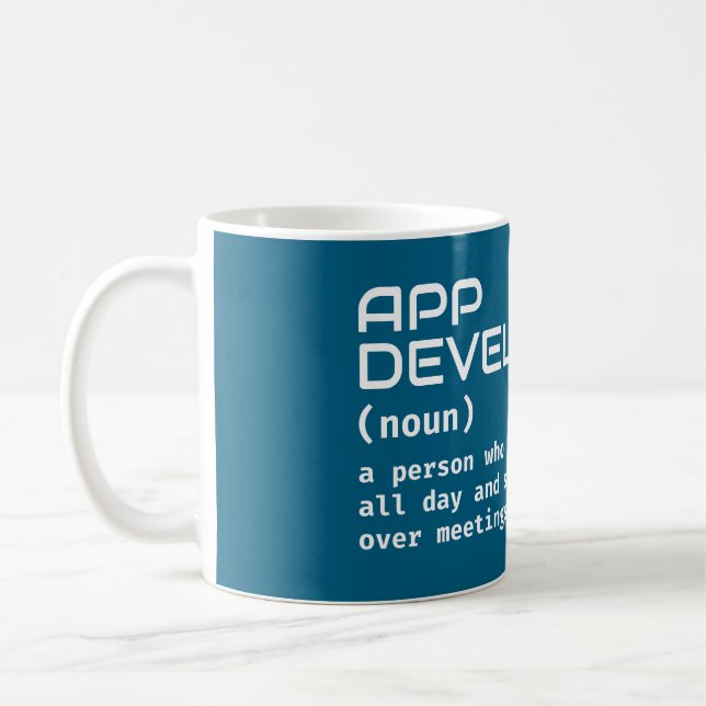 Mug Définition amusante du développeur d'application (Gauche)