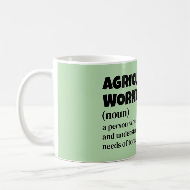 Mug Définition amusante du travailleur agricole (Gauche)