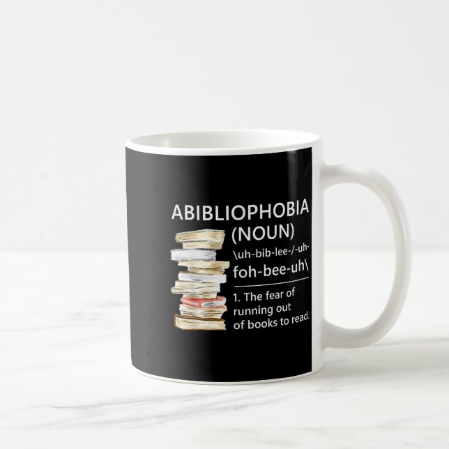 Mug Définition d'abibliophobie lecture drôle livre ver (Droite)