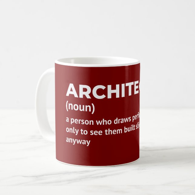 Mug Définition d'architecte drôle (Devant gauche)