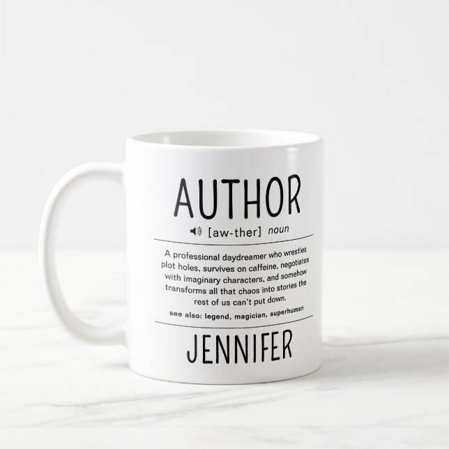 Mug Définition d'auteur écrivain drôle personnalisée (Gauche)