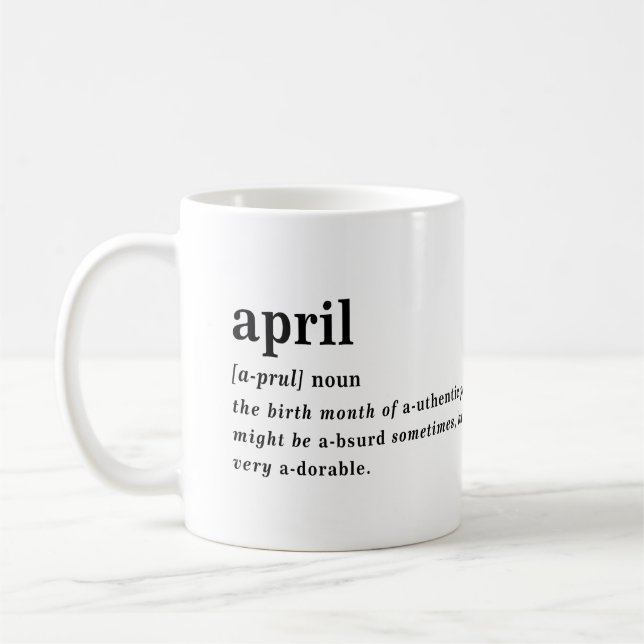 Mug Définition d'avril Anniversaire (Gauche)