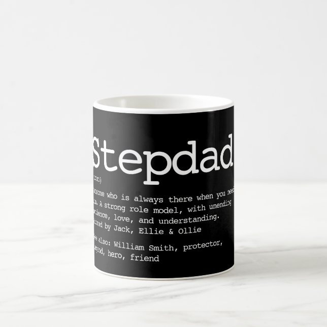 Mug Définition de beau-père noir et blanc (Centre)