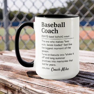 Mug Définition de coach de baseball personnalisée avec