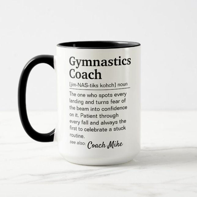 Mug Définition de coach de gymnastique personnalisée A (Gauche)