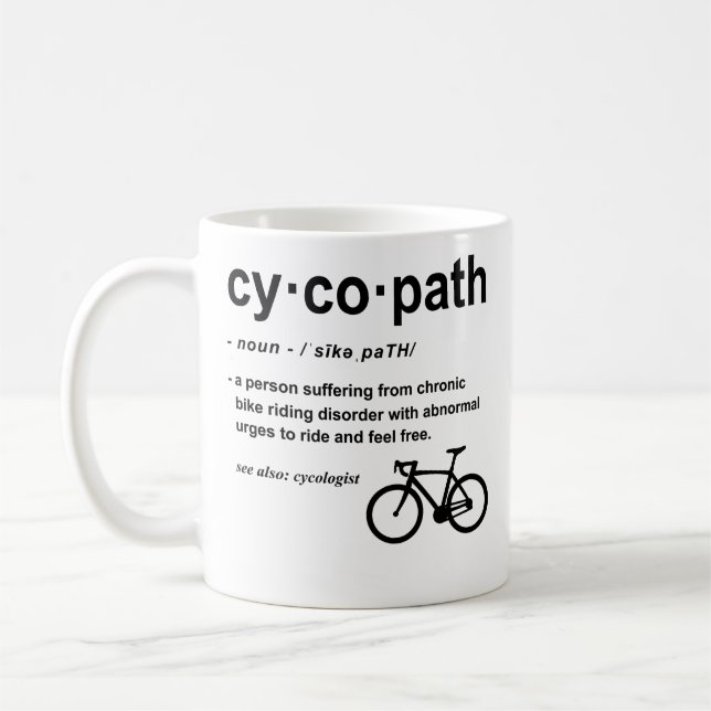 Mug Définition de Cycopath : Vélo amateur de moto amus (Gauche)