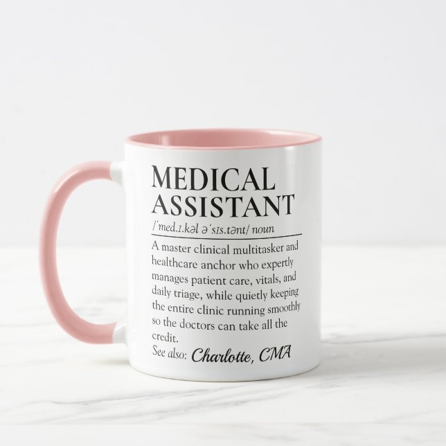 Mug Définition de dictionnaire d'assistant médical drô (Gauche)