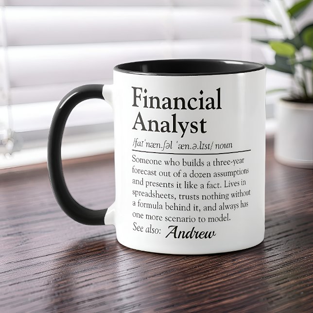 Mug Définition de dictionnaire drôle d'analyste financ (Créateur téléchargé)