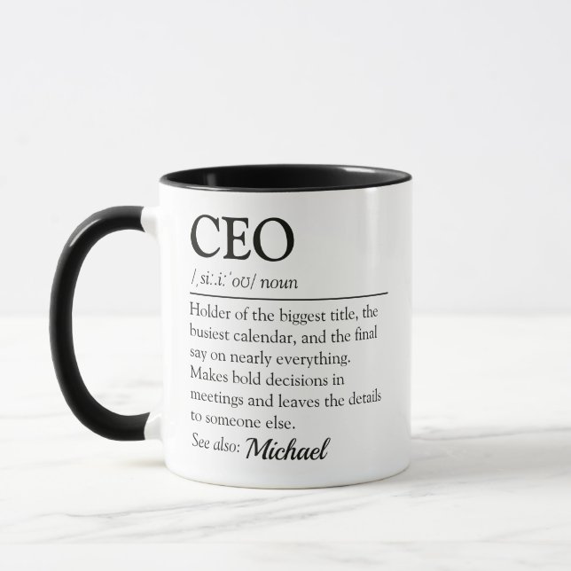 Mug Définition de dictionnaire drôle de PDG (Gauche)