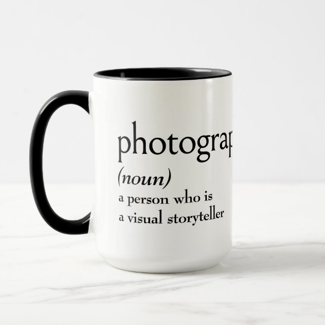 Mug Définition de dictionnaire pour PHOTOGRAPHE (Gauche)