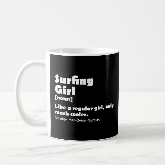 Mug Définition de fille de surf drôle Filles de surfeu (Gauche)