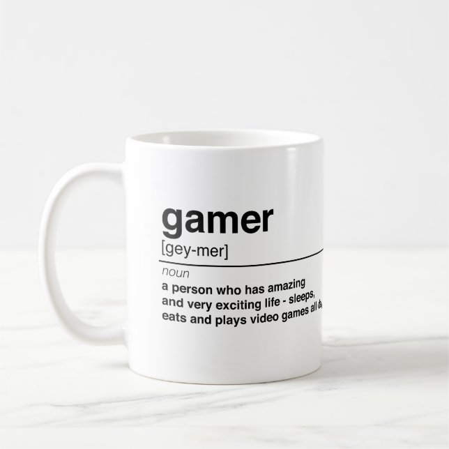 Mug Définition de Gamer (Gauche)