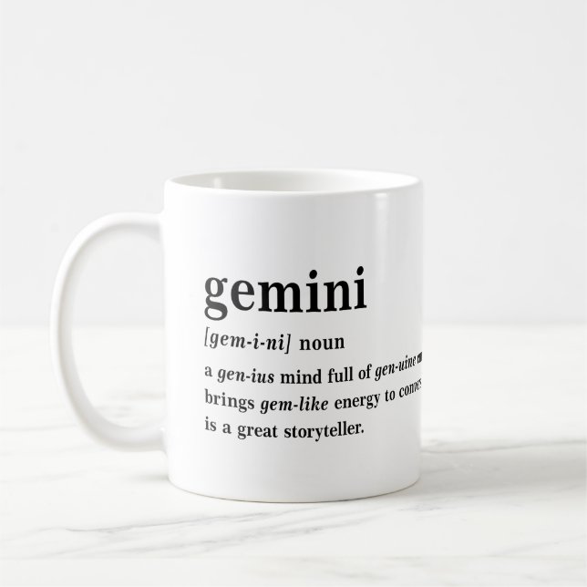 Mug Définition de Gémeaux Cadeau Esthétique Astrologie (Gauche)