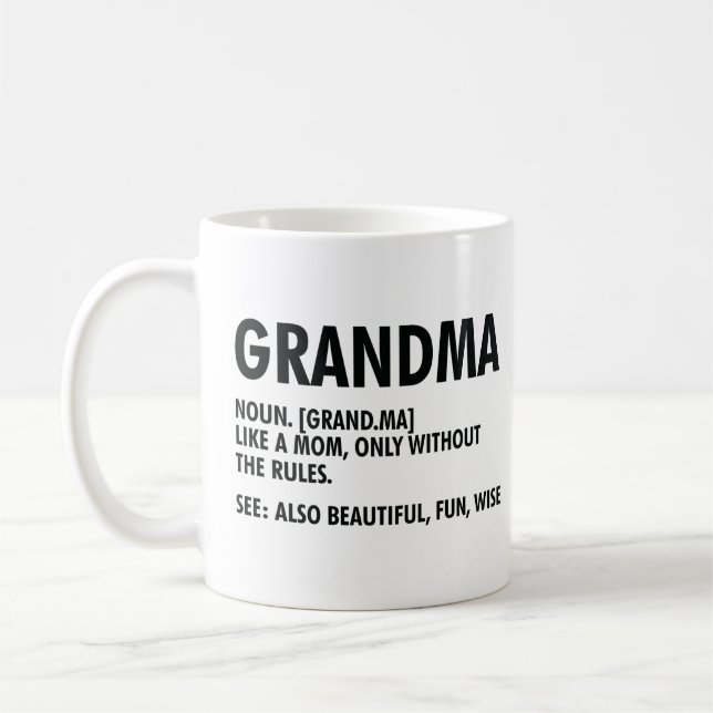 Mug Définition de grand-mère Amour de grand-mère (Gauche)