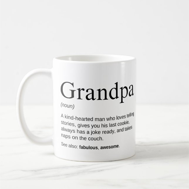 Mug Définition de Grand-père Mignon Adorable (Gauche)