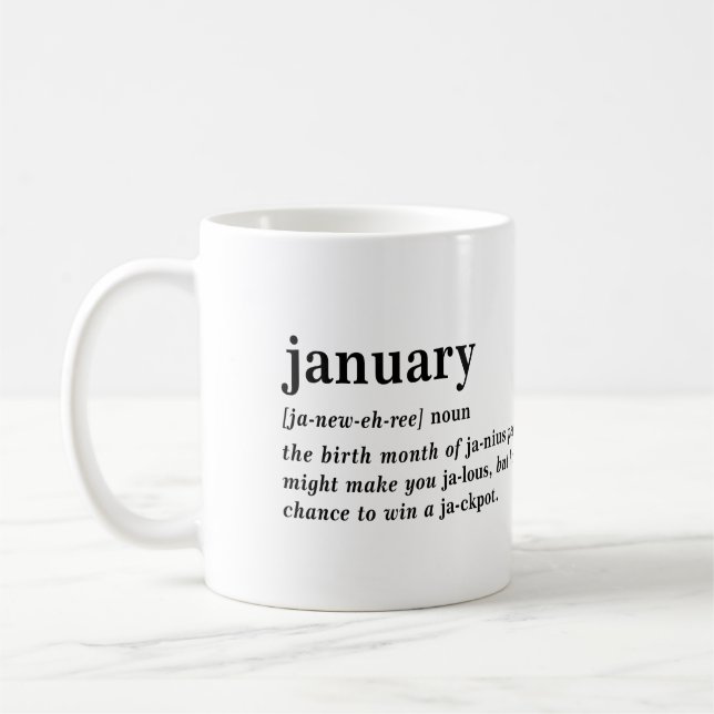 Mug Définition de janvier Anniversaire (Gauche)