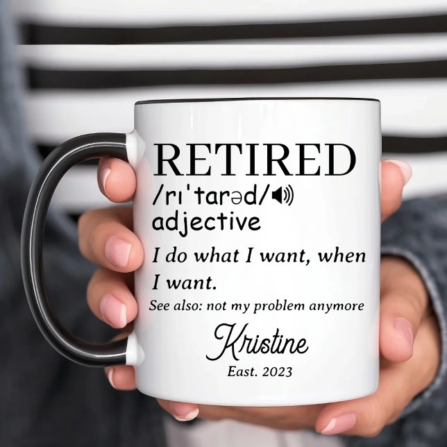 Mug Définition de la retraite amusante à la retraite (Créateur téléchargé)