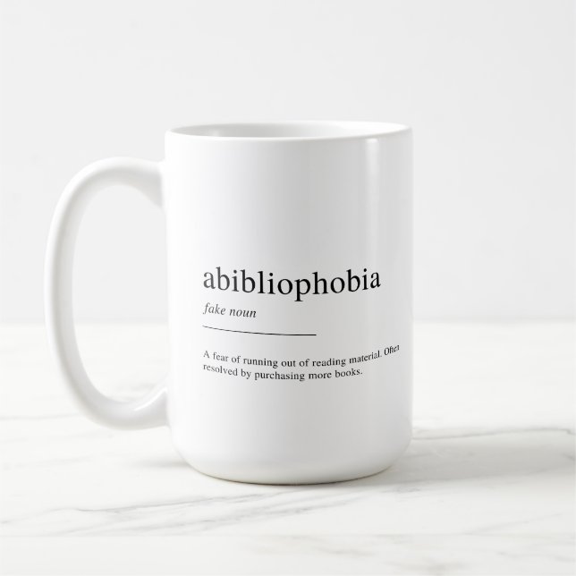 Mug Définition de l'anbibliophobie (Gauche)