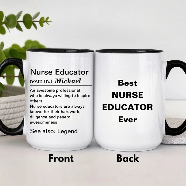 Mug Définition de l'éducateur infirmier personnalisé (Créateur téléchargé)