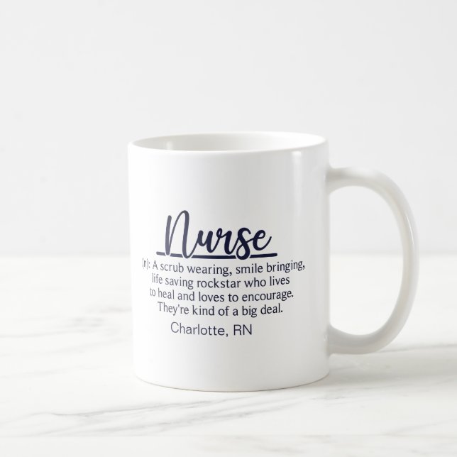 Mug Définition de l'infirmière drôle personnalisée (Droite)