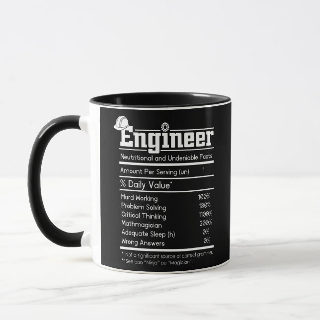 Mug Définition de l'ingénieur Hommes Ingénierie drôle (Gauche)