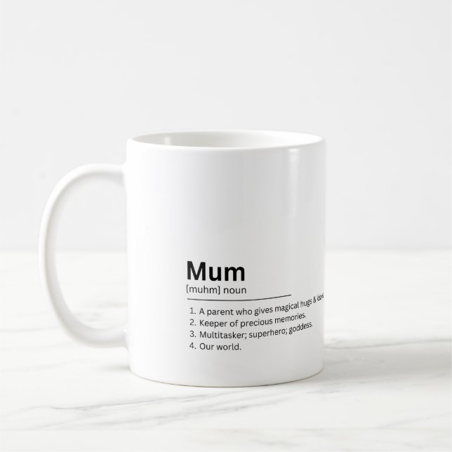 Mug Définition de maman Cadeau photo personnalisé pour (Gauche)