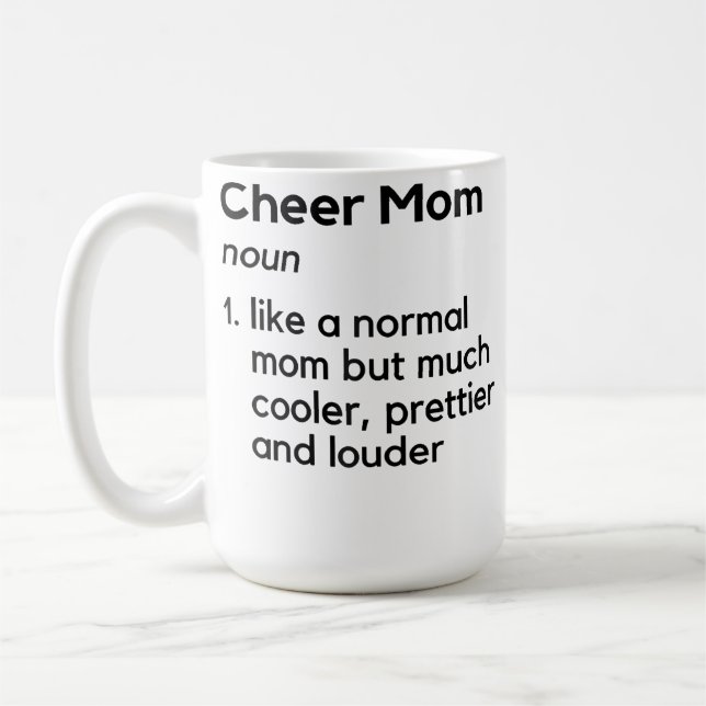 Mug Définition de Maman de Cheerleading Blanc (Gauche)
