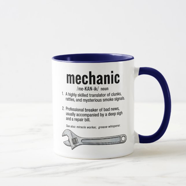 Mug Définition de mécanicien  (Droite)