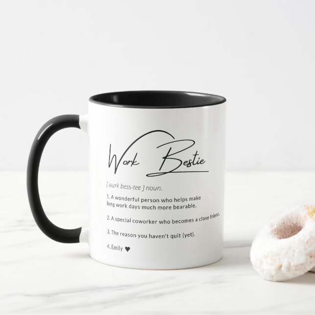 Mug Définition de meilleure amie au travail Coworker e (Avec donut)