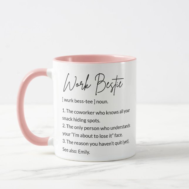 Mug Définition de meilleure amie de travail mignonne e (Gauche)