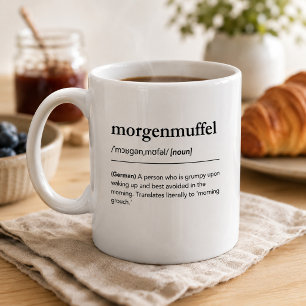 Mug Définition de Morgenmuffel Mot allemand drôle Mode