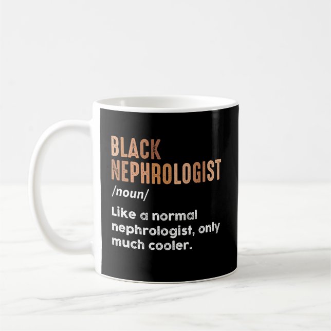 Mug Définition de néphrologue noir Humour en néphrolog (Gauche)
