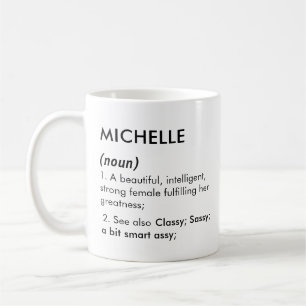 Mug Définition de nom Michelle modifiable, nom personn