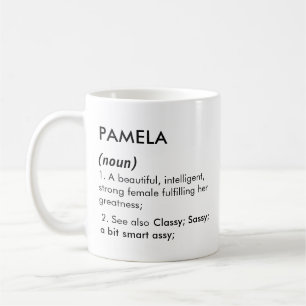 Mug Définition de nom Pamela modifiable, nom personnal