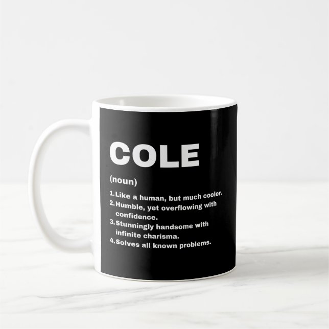 Mug Définition de nom personnalisé Cole (Gauche)