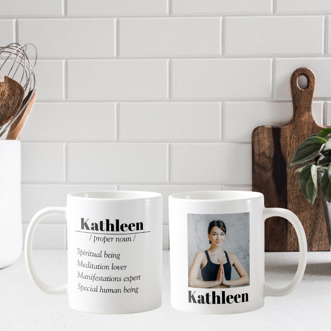 Mug Définition de nom personnalisé|Une photo (Get a unique & beautiful name-definition mug for your loved ones today. Customize it, buy it, done.)